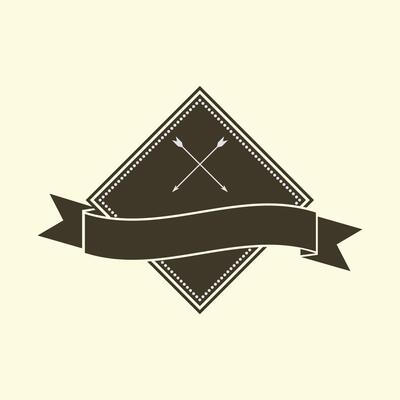 vintage label with ribbon