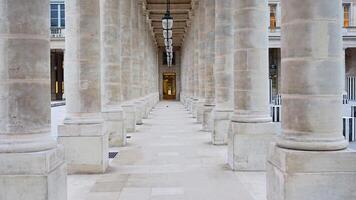Elegant Stone Colonnade at Palais Royal, Paris with Camera Movement video