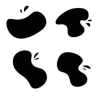 Set of abstract black flat liquid elements of presentation. vector