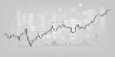 financial stock market graph share market chart pattern with moving up online trading investment strategy vector