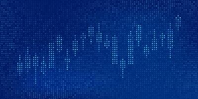 digital candle stick chart pattern on blue background. stock market, share market, financial, cryptocurrency, trading vector