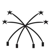 flat style fireworks pattern design vector