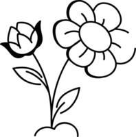 Gerbera flower icon in drawing style vector