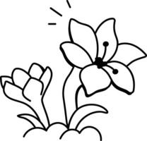 A sketchy icon of crocus flowers vector
