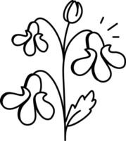 Lobelias flower icon in hand drawn style vector