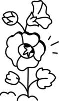 A Hollyhock flowers icon in drawing style vector
