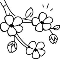 A drawing style icon of cherry flowers vector