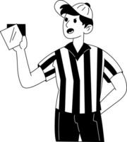 Match referee illustration in hand drawn style vector