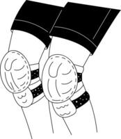Safety knee pads illustration in hand drawn style vector