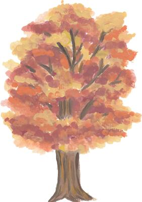 Trees hand drawn watercolour clipart with isolated white background