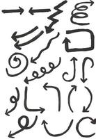 a set of arrows drawn in black ink on a white background vector