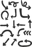 a set of arrows drawn in black ink vector