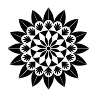 Elegant Black and White Stylized Flower Pattern Design. vector