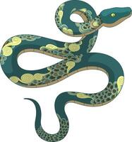 Year Of The Snake 2025 Elegant Decorative Snake With Spiral Patterns vector
