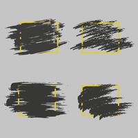 Dirty artistic design element in frame. lack paint, brush stroke, brush, line or texture. vector
