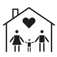 Abstract family. Family dark icon. Set of icons for people with children. vector