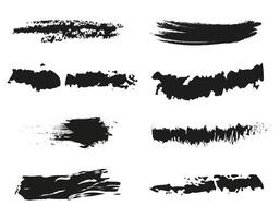Hand drawn collection of abstract brush strokes. Artistic brushes. vector