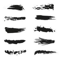 Set of brushes. Hand drawn collection of abstract brush strokes. vector