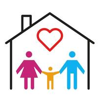 Family icon. Set of icons for people with children. Abstract family with child. vector