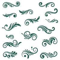 Floral Swirl Ornament Set for Stylish Artwork vector