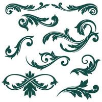Intricate Swirl Ornament Designs for Decorative Projects vector