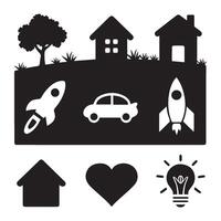 Diverse Black Icon Pack for Professional Use vector