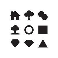 Camera and Light Bulb Black Silhouette Icon Set vector