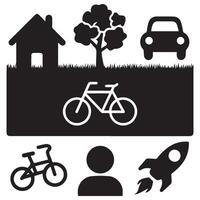 Stylish Black Silhouette Icons for Multiple Design Themes vector