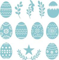Creative Easter Eggs and Flower Ornament Set for Designers vector