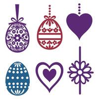 Diverse Collection of Easter Eggs with Flowers for Seasonal Designs vector