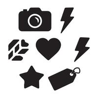 Black Silhouette Icon Collection for Web and Print Projects vector
