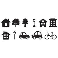 Shopping Cart and User Profile Silhouette Icon Set vector