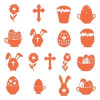 Stylish Ornament Set of Easter Eggs with Flower Designs vector