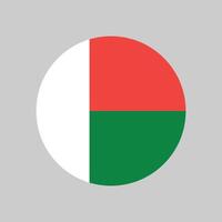 Flag of Madagascar, State symbol of the Republic of Madagascar. Madagascar round flag icon with Standard color. vector