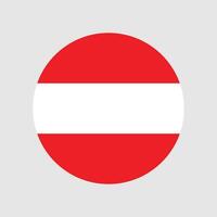 Round Austria flag icon. Austrian national symbol. Flag of Austria round icon, badge or button illustration. eps 10. vector
