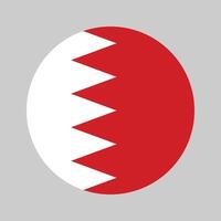 Flag of Bahrain , Bahrain flag circle frame, round icon, Bahrain National Flag icon. Isolated on Grey Background. vector