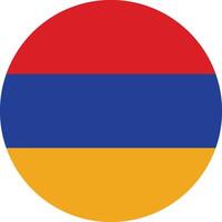 Round flag of Armenia national flag icon. Armenia flag with button or badge. . Armenia flag state symbol isolated on background. the Republic of Armenia. Illustration banner with realistic state flag. vector