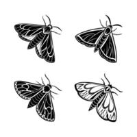 High-Quality Moth Silhouette Fully Editable Design vector
