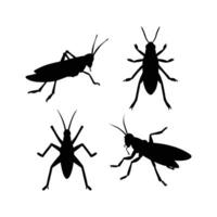 High-Quality Grasshopper Silhouette Fully Editable Design vector