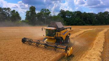 Kyiv, Ukraine, 29 May 2024 Combine harvester in action on the field. Combine harvester. Harvesting machine for harvesting a wheat field. video