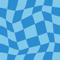 Abstract Blue Wavy Checkered Pattern Background vector