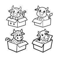 in a Box Cattle vector