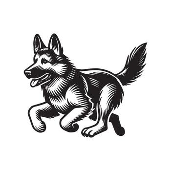 alemán pastor lecciones aprendió mientras corriendo vector