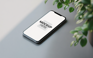 High-definition mobile phone mockup, customizable template, ultra-realistic for branding psd