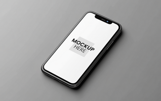 Minimalist mobile template, blank customizable screen, professional design for UI showcases psd