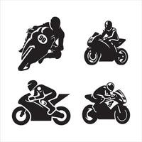 Biker Minimalist and Simple Silhouette vector