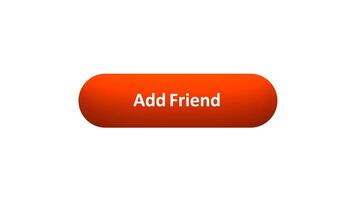 Animation of 'Add Friend' Button Clicked by Computer Mouse with Color-Changing Effect and Confirmation Tick video