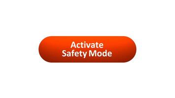 Animation of 'Activate Safety Mode' Button Clicked by Computer Mouse with Color-Changing Effect and Confirmation Tick video