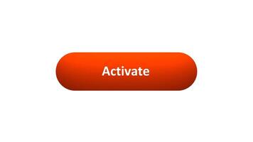 Animation of 'Activate' Button Clicked by Computer Mouse with Color-Changing Effect and Confirmation Tick video