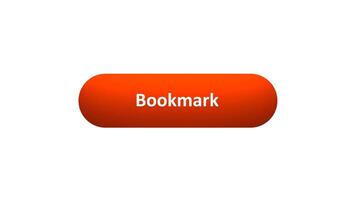 Animation of 'Bookmark' Button Clicked by Computer Mouse with Color-Changing Effect and Confirmation Tick video